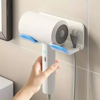 1 шт. Подставка для хранения фена, кронштейн для фена, многофункциональная подвесная стойка, подставка для размещения фена в ванной комнате белый