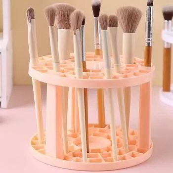 1 шт. подставка для хранения кистей для макияжа, пластиковая настольная подставка для ручек, карандашей, подводки для глаз, косметических кистей 1pc розовый