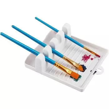 1 шт. подставка для кисти, белый пластик, 4 слота, подставка для кистей, подставка для сбора капель, подставка для акварельной, масляной, акриловой живописи