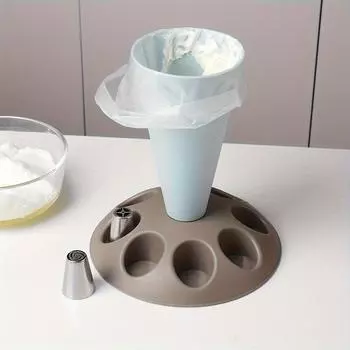 1 шт., подставка для кондитерского мешка, аксессуар для пекарни, поднос для инструментов для выпечки, насадка для украшения кексов, инструмент для украшения торта синий