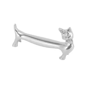 1 шт. Подставка для палочек для еды с дизайном кошки, цинковый сплав, подставка для столовой посуды, художественное ремесло, украшение стола Silver Cat