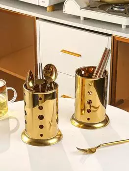 1 шт. Подставка для палочек из нержавеющей стали, Металлическая подставка для столовых приборов, Органайзер для хранения кухонной утвари в ящике, Золотой подарок на новоселье золотой