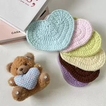 1 шт. подставка под чашки, подставки под приборы в форме сердца, подставки под стиль Ins, украшение ручной работы из шерсти, украшение стола, подставки ручной работы