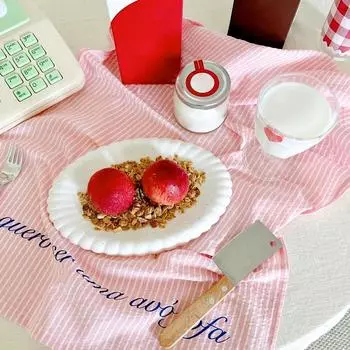 1 шт. подставка под стакан Ins для гурманов, фотография в корейском стиле, полосатая подставка для столовых приборов, милое украшение для рабочего стола, подвесная ткань, фоновая ткань зелёный