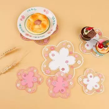 1 шт. подставка под стакан Сакура розовая нескользящая и термостойкая в японском стиле подставка под стакан для чая, кофе, молока многоразовая силиконовая основа для напитка