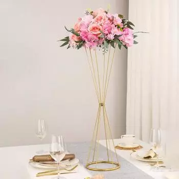 1 шт., подставки для цветов «сделай сам», цветочная композиция, свадебный декор, украшение стола, металлические дорожные свинцовые вазы для цветов 50cm золотой