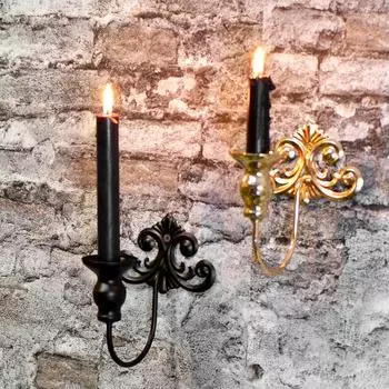 1 шт. подсвечник свадебный железный художественный свадебный подсвечник банкетный узор декоративное освещение настенный чёрный