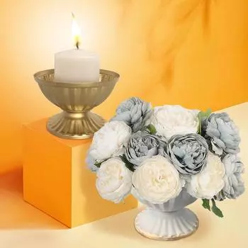 1 шт. подсвечник юбилейный железный романтический подсвечник обеденный центральный элемент украшение ваза для цветов подсвечник украшение для свадебного стола белого золота