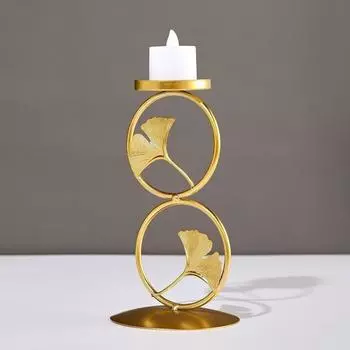 1 шт. Подсвечник в геометрическом стиле, железное искусство, скандинавский стиль, креативный подсвечник в виде кленового листа, украшение для стола, вечеринок, домашний декор золотой