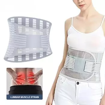 1 шт. подтяжки для спины для мужчин и женщин, поддерживающий пояс для облегчения боли в пояснице с 5 креплениями, дышащий поясничный поддерживающий пояс S