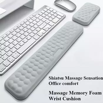 1 шт. подушечки для запястий с медленным отскоком, коврики для мыши из пены с эффектом памяти, подушечки для запястий, идеально подходят для офисной толпы 1pc one-handed size серый