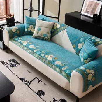 1 шт. подушка для дивана шенилл простая и современная, украшение для гостиной и спальни, защитная ткань-чехол для дивана 70*70cm зелёный