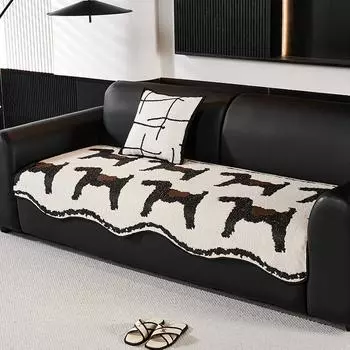 1 шт. Подушка для дивана специальной формы, всесезонный универсальный чехол для дивана из шенилла, противоскользящий чехол, защитное покрытие для мебели в спальне 90x90cm