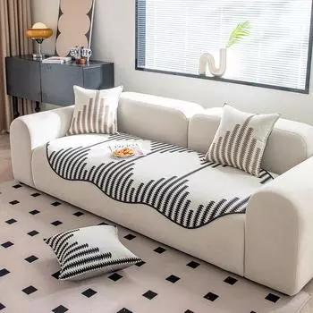 1 шт. Подушка для дивана специальной формы, всесезонный универсальный чехол для дивана из шенилла, противоскользящий чехол, защитное покрытие для мебели в спальне 90x90cm
