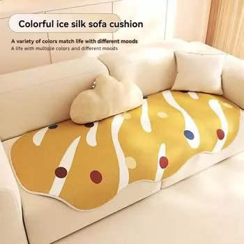 1 шт. Подушка для дивана специальной формы, всесезонный универсальный чехол для дивана из шенилла, противоскользящий чехол, защитное покрытие для мебели в спальне 90x90cm