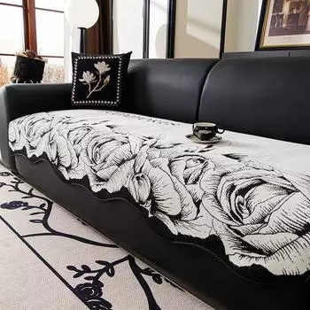 1 шт. Подушка для дивана специальной формы, всесезонный универсальный чехол для дивана из шенилла, противоскользящий чехол, защитное покрытие для мебели в спальне 90x90cm