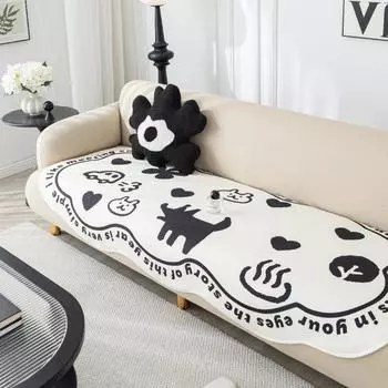 1 шт. Подушка для дивана специальной формы, всесезонный универсальный чехол для дивана из шенилла, противоскользящий чехол, защитное покрытие для мебели в спальне 90x90cm