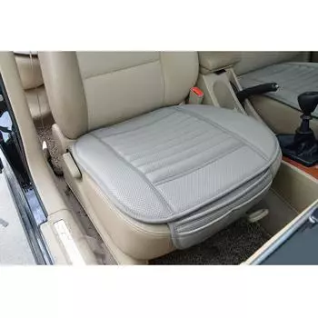 1 шт. Подушка для сиденья автомобиля, дышащее кресло, удобное, Four Seasons, карбоновая передняя часть салона, искусственная кожа, накладка, аксессуар, новый бежевый