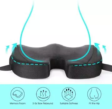 1 шт. подушка для сиденья копчика из пены с эффектом памяти U-образная подушка для стула подушка для автомобиля офис для массажа боли в копчике чёрный