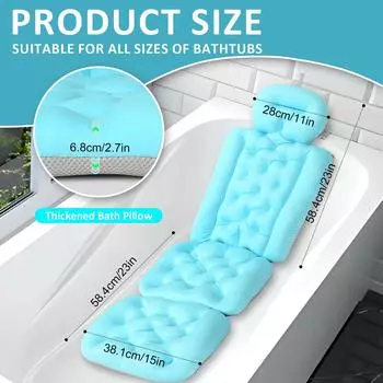 1 шт. Подушка для ванны на все тело, подушка для ванны, подушки для ванны с присосками, спа-подушка для ванны для поддержки головы, шеи, плеч и спины