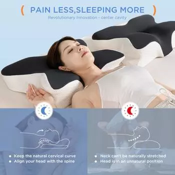 1 шт. подушка из пены с эффектом памяти, ортопедическая в форме бабочки, защита шеи, мягкие подушки для здоровья, медленно восстанавливающиеся подушки для шеи для взрослых серый