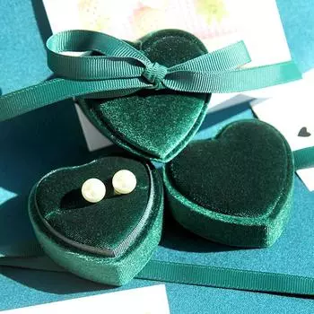 1 шт. подвеска элегантный бархат мягкий хранение ювелирных изделий почтенный бант в форме сердца подарочная коробка кольцо коробка