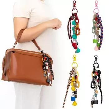 1 шт. подвеска аксессуар мода макарон цвет плетение веревка замок ключ пряжка сумка украшение цвет