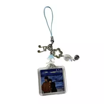 1 шт. Подвеска для сумки Ручная работа Из бисера Живи Люби Лампа Шарм для телефона Стильный Y2K Аниме Фоторамка Цепочка для телефона для пар