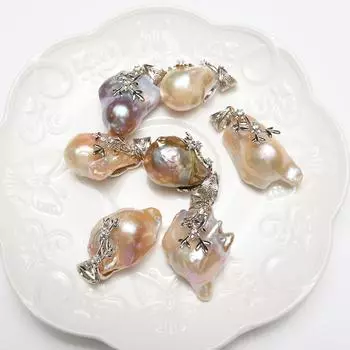 1 шт. подвеска из барочного жемчуга, пресноводный жемчуг, нерегулярная подвеска для изготовления ювелирных изделий, аксессуар для ожерелья своими руками 23-25x34-45mm белый