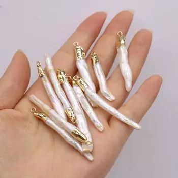 1 шт., подвеска из белого искусственного жемчуга, стильные подвески цвета слоновой кости для самостоятельного изготовления женских и мужских ожерелий, аксессуаров для ключей, изготовления ювелирных изделий на День святого Валентина 1Pc/4.8-8.30.7cm белый