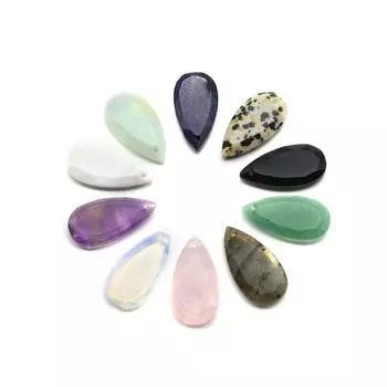 1 шт., подвеска из граненого натурального камня, капля, аметист, агат, драгоценный камень, подвески для DIY, женские и мужские ожерелья, браслеты, ножные браслеты, серьги, аксессуары 25 13 мм 1Pc/2513mm