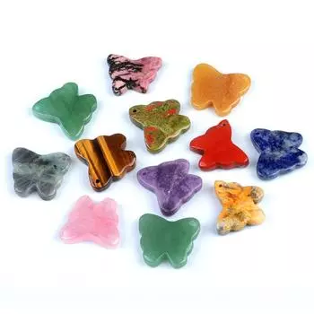 1 шт., подвеска из натурального камня с отверстием, ручная резная подвеска в виде бабочки для женщин, ожерелья своими руками, аксессуары для изготовления ювелирных изделий, подарки 32-35x26-30 мм 32-35x26-30mm