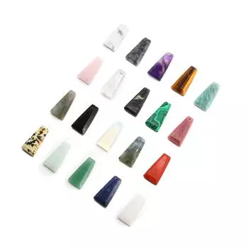 1 шт., подвеска из натурального камня, трапециевидный кристалл, драгоценный камень, подвески для изготовления ювелирных изделий, сделай сам, для женщин и мужчин, ожерелье, браслет, серьги, аксессуары, подарки 25x13 мм 1Pc/2513mm