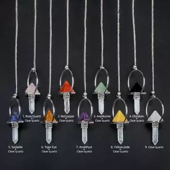 1 шт., подвеска-маятник из натурального камня, Рейки, Исцеляющая кристаллическая пирамида, шестиугольная уникальная конструкция, подвески-маятник, медитация на положительную энергию, DIY ювелирные изделия, подарок 1Pc/7040mm