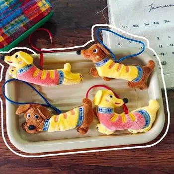 1 шт. подвеска, милая плюшевая меховая мультяшная сумка, украшение, такса, собака, брелок, кукла