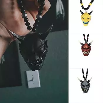 1 шт. подвеска-подвеска Hannya, шлем, автоукрашение, самурай, японские автомобильные аксессуары Oni, зеркало заднего вида