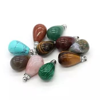 1 шт., подвеска с исцеляющим кристаллом Рейки, женские подвески в форме флакона для духов, подвески в форме капли для ювелирных изделий своими руками, аксессуары, свадебные принадлежности, 20x38 мм 20x38mm