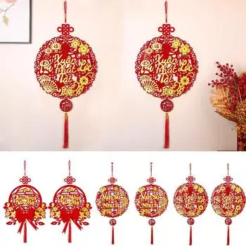 1 шт. Подвеска с кисточкой, традиционный бант, украшение на весенний фестиваль, подвеска на лунный Новый год, талисман на удачу 2025 Tet