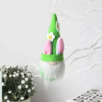 1 шт. Подвеска в виде безликого кролика, милые кроличьи уши, эльфийские детские подарки, плюшевая кукла, подвесное украшение, яйцо, домашний декор, Пасха зелёный