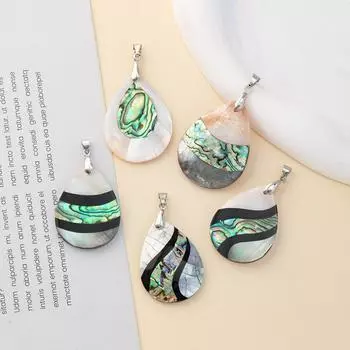 1 шт., подвеска в виде капли воды из натуральной ракушки, минималистичные подвески для мужчин и женщин для самостоятельного изготовления ожерелья, декора, украшений, рождественских подарков, ремесла 1Pc/4330mm