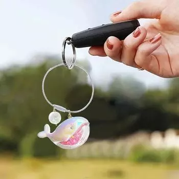 1 шт., подвеска в виде кита для школьной сумки, милый брелок в виде акрила с изображением кита, пара, многоцветный белый