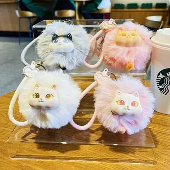 1 шт. Подвеска в виде кошки, креативный комок шерсти, милый брелок, мультяшный подвесной подарочный пакет, аксессуары, брелок