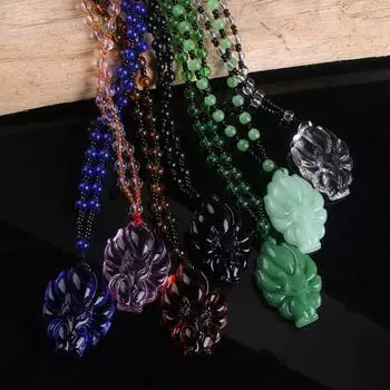 1 шт. Подвеска в виде лисы, модное ювелирное украшение, ожерелье на удачу, универсальная ручная работа, цепочка для свитера, стекло