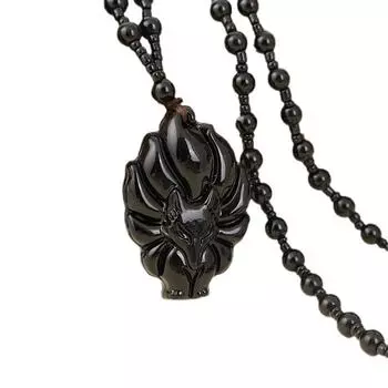 1 шт. Подвеска в виде лисы, универсальное ожерелье, счастливое стеклянное модное украшение, ручная работа, цепочка для свитера