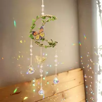 1 шт. подвеска в виде луны и звезды с подвеской в виде колокольчика для свадьбы, хрустальный ловец солнца, декор окна, доступны несколько вариантов