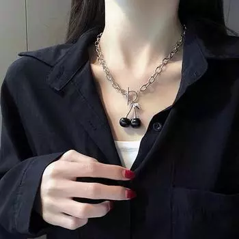 1 шт. Подвеска в виде вишни, уличный стиль, готическое ожерелье, ретро-аксессуары для вечеринок, цепочка на шею, сплав
