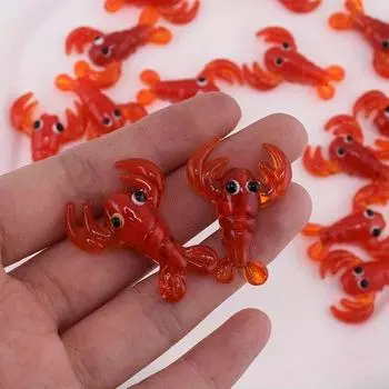 1 шт. Подвеска в виде животного-лобстера своими руками, милые серьги, ожерелье, брелок, аксессуары красный