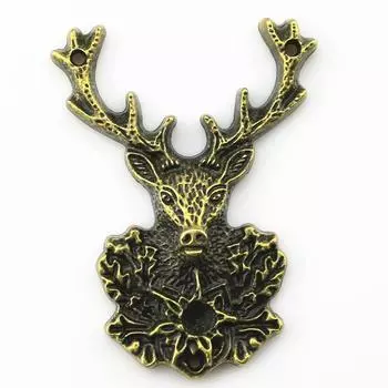 1 шт., подвески с рогами оленя, поделки для взрослых, античный бронзовый цвет, бренд: WYISYWG 51x38 мм