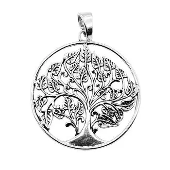 1 шт., подвески в виде дерева жизни, античное серебро, цвет цинкового сплава, 62X81 мм