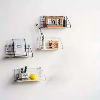 1 шт. Подвесная полка для хранения вещей, плавающая полка, настенная, подходит для ванной комнаты, гостиной, спальни, украшения стен белый